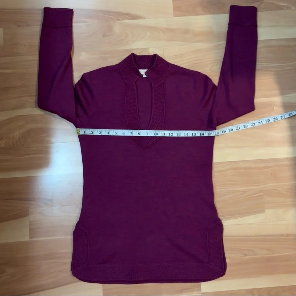 Tory Burch Purple High Neck 100% Merino Wool Sweater Size Small Old Money Preppy